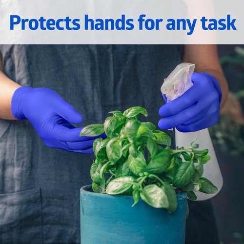Medline FitGuard Touch Nitrile Exam Gloves - Powder-Free, Large, 100 Count | Durable for Medical & Household Use