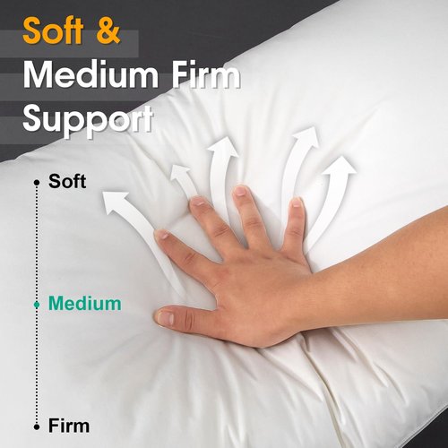 Ivellow White Goose Feather Pillows Queen Size Set of 2 Hotel Down Bed Pillows for Sleeping Soft 600TC 100% Cotton Cover Medium Firm Cloud Soft Breathable Fluffy Pillow for Back Side Stomach Sleepers