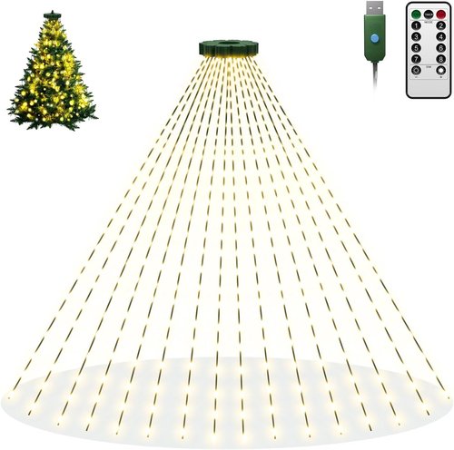 Btfarm Christmas Tree Lights - 400 LED USB Fairy Lights with Remote | 6.6FT, Waterproof, 8 Modes, Warm White