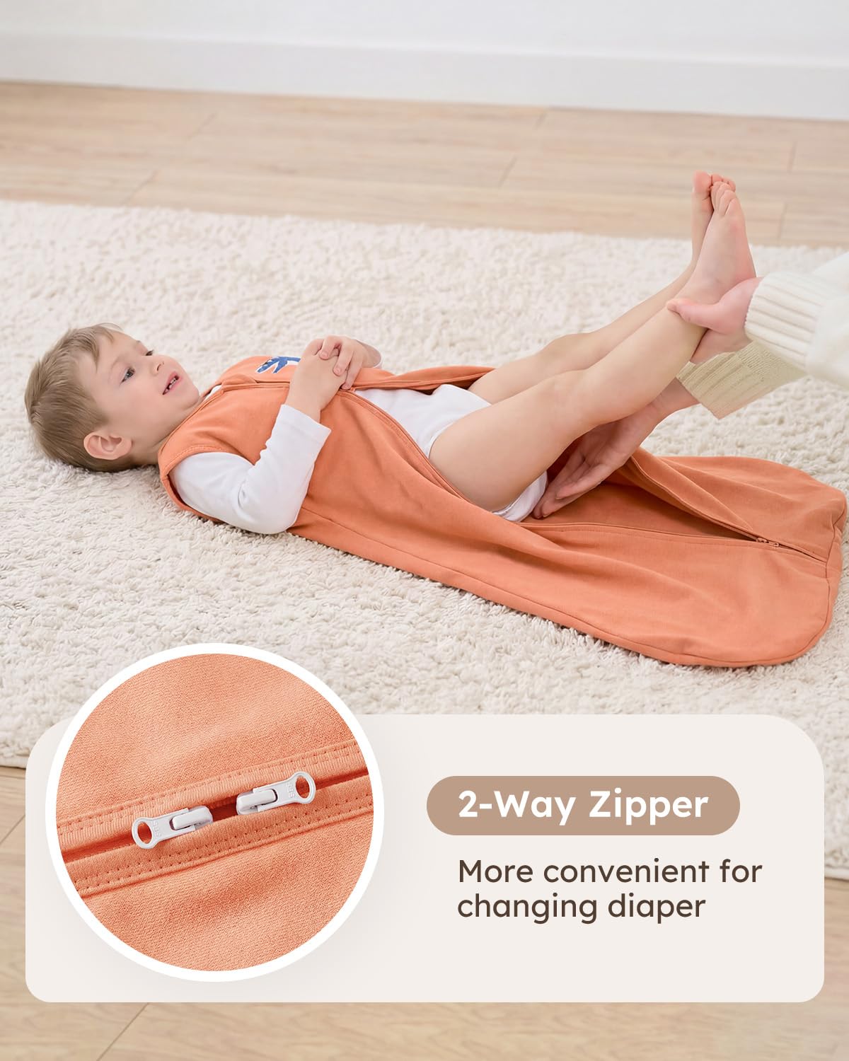 Yoofoss Baby Sleep Sack | 100% Organic Cotton Wearable Blanket for 12-18 Months | 2-Way Zipper, 3 Pack