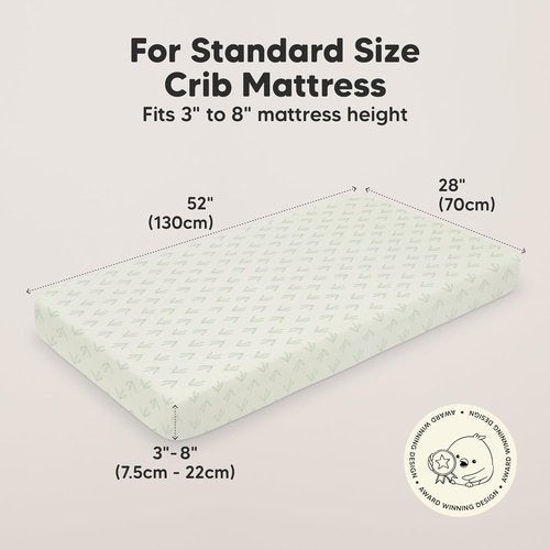 KeaBabies Organic Crib Sheets - 2-Pack Fitted Jersey Cotton for Boys & Girls | Soft, Breathable 52x28" in Fleur