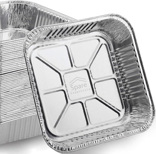 Aluminum 8x8 Foil Pans by [Brand Name] | 55 Pack Disposable Baking Pans for Easy Food Prep & Heating