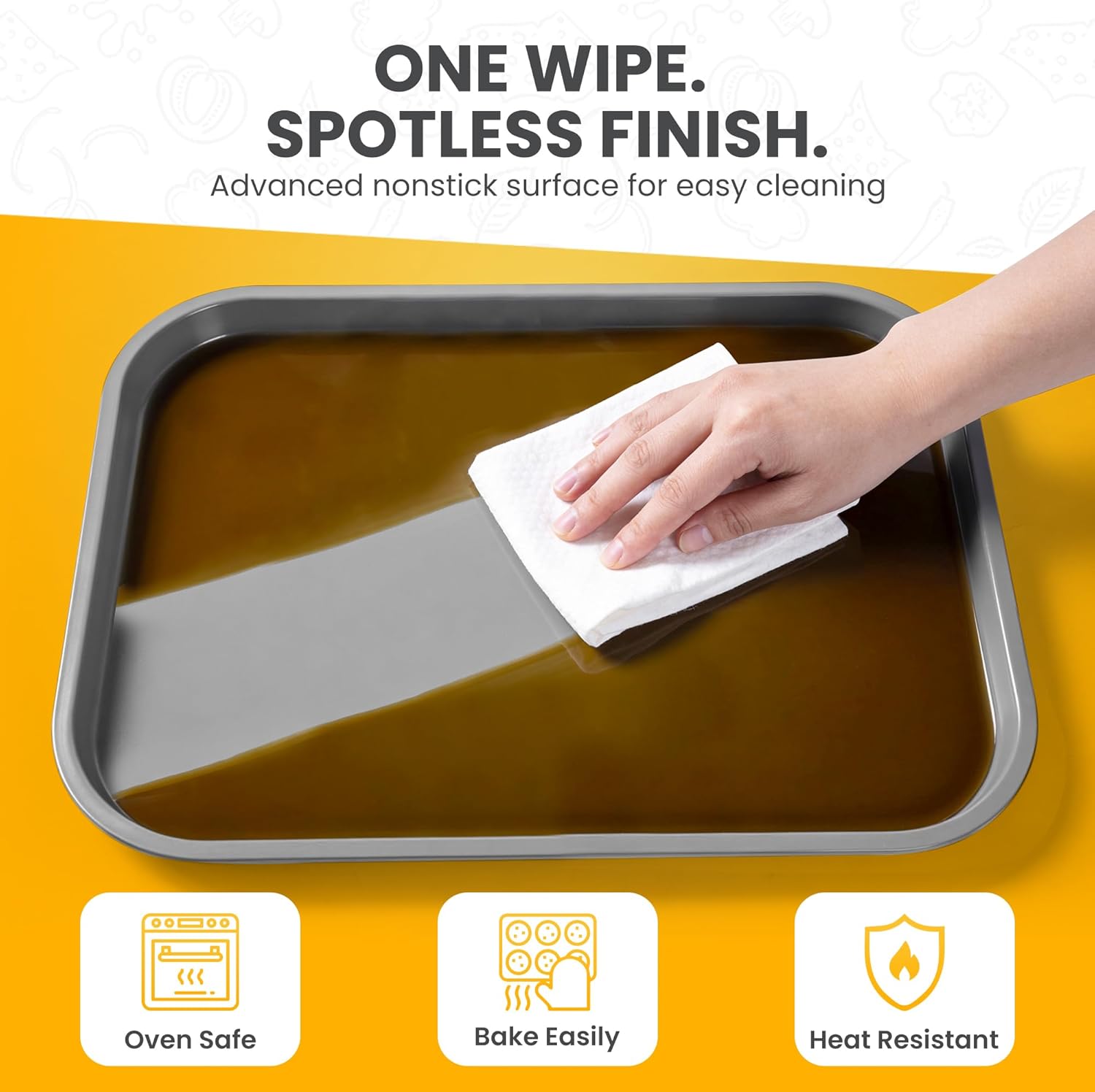 Skiennix Non-Toxic Bakeware Set - 11pc PFOA-Free Carbon Steel Nonstick Baking Pans | Space-Saving Design