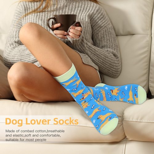 UAREHIBY Golden Retriever Gifts, Christmas Birthday Gift Box for Women, Golden Retriever Decor with 20 OZ Wine Tumbler, Dish Towels, Socks, Make up Bag for Dog Lovers, Gifts for Dog Mom