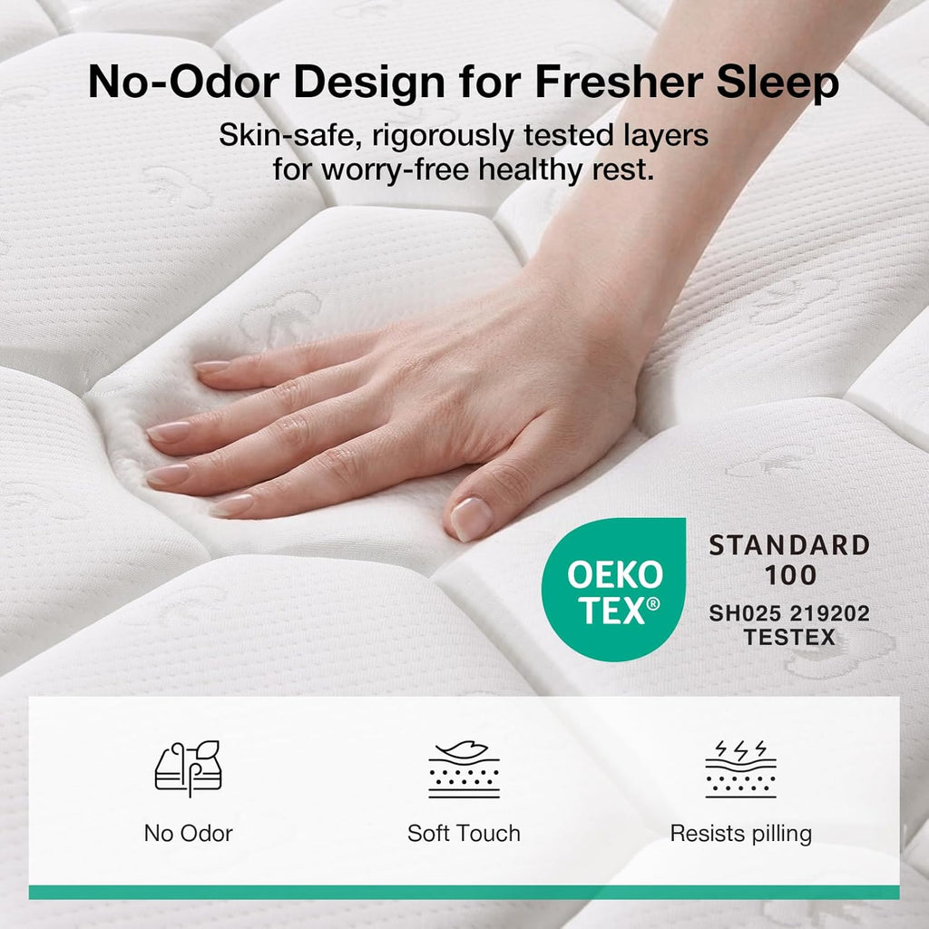 Novilla 6 Inch Twin Mattress - Bonnell Spring Hybrid for Spine Support & Cooling Comfort | CertiPUR-US Certified