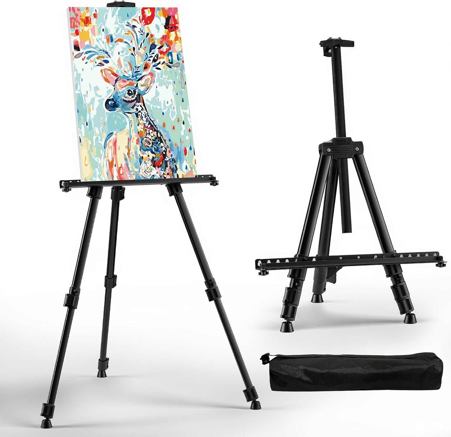 Art Easel - Adjustable 66 Inch Folding Aluminum Stand for Painting & Display | Portable Heavy Duty for Artists