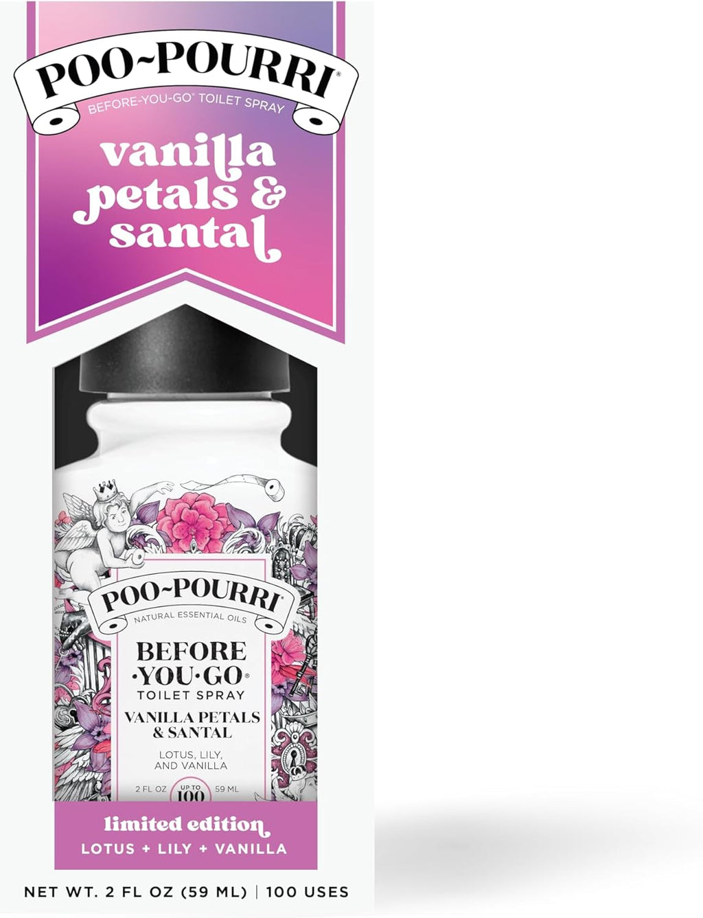 Poo-Pourri Before-You-Go Toilet Spray - Vanilla Petals & Santal, 2 Fl Oz | Odor Eliminator