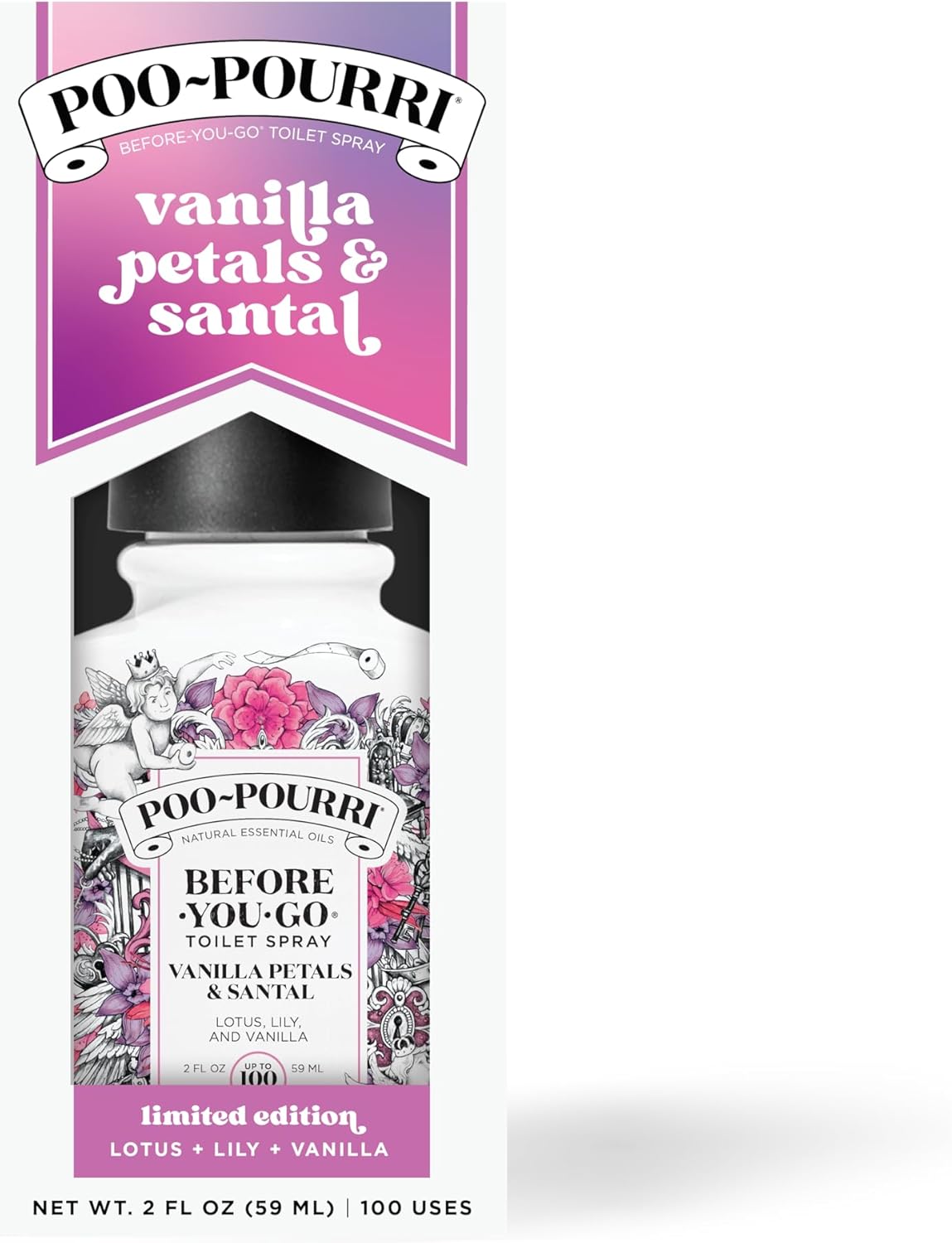 Poo-Pourri Before-You-Go Toilet Spray - Vanilla Petals & Santal, 2 Fl Oz | Odor Eliminator