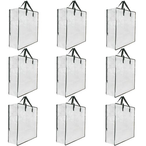9 Pack Clear Storage Bags with Zipper and Handles, Blanket Bags For Closet Storage, Moving and Packing Supplies for College, Underbed Storage Organizer for Clothes Pillow Bedding Christmas Wreath