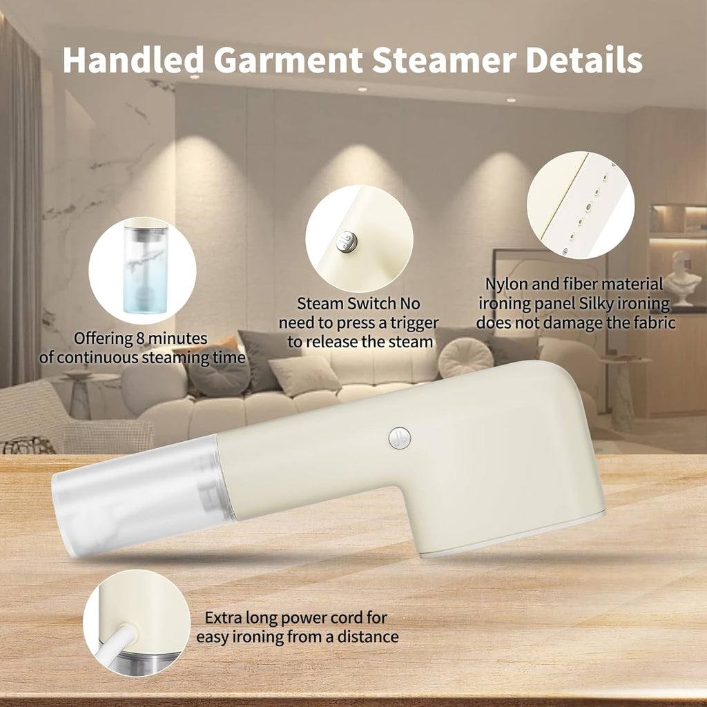 Skiennix Portable Travel Steamer - 15s Fast Heat-Up, 800W Handheld Fabric Wrinkle Remover | Ideal for Home & Travel