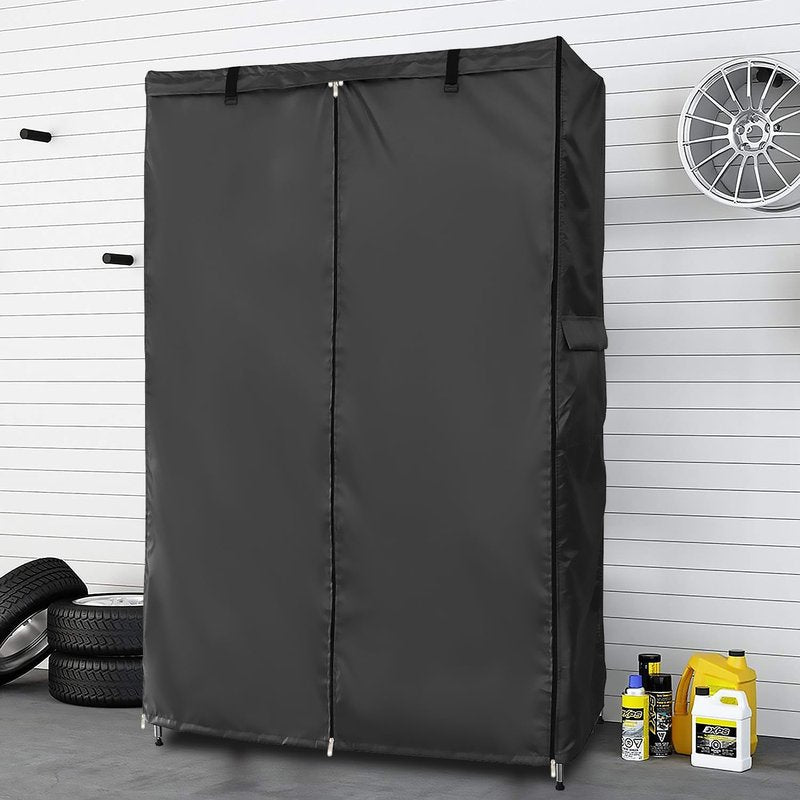 Dalema Wire Rack Covers,Heavy Duty 600D Dustproof Waterproof Storage Rack Covers for Metal Shelves,Storage Shelf Cover with Zipper for Wire Shlef,60''W x 24''D x 71''H,Black with Clear Front