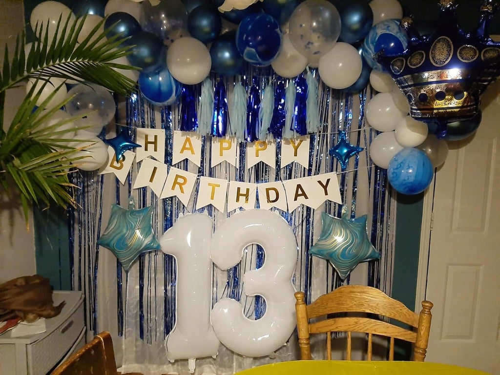 Number 7 Balloon - 40 Inch White Birthday Decoration for 7th, 17th, 27th & 70th Celebrations
