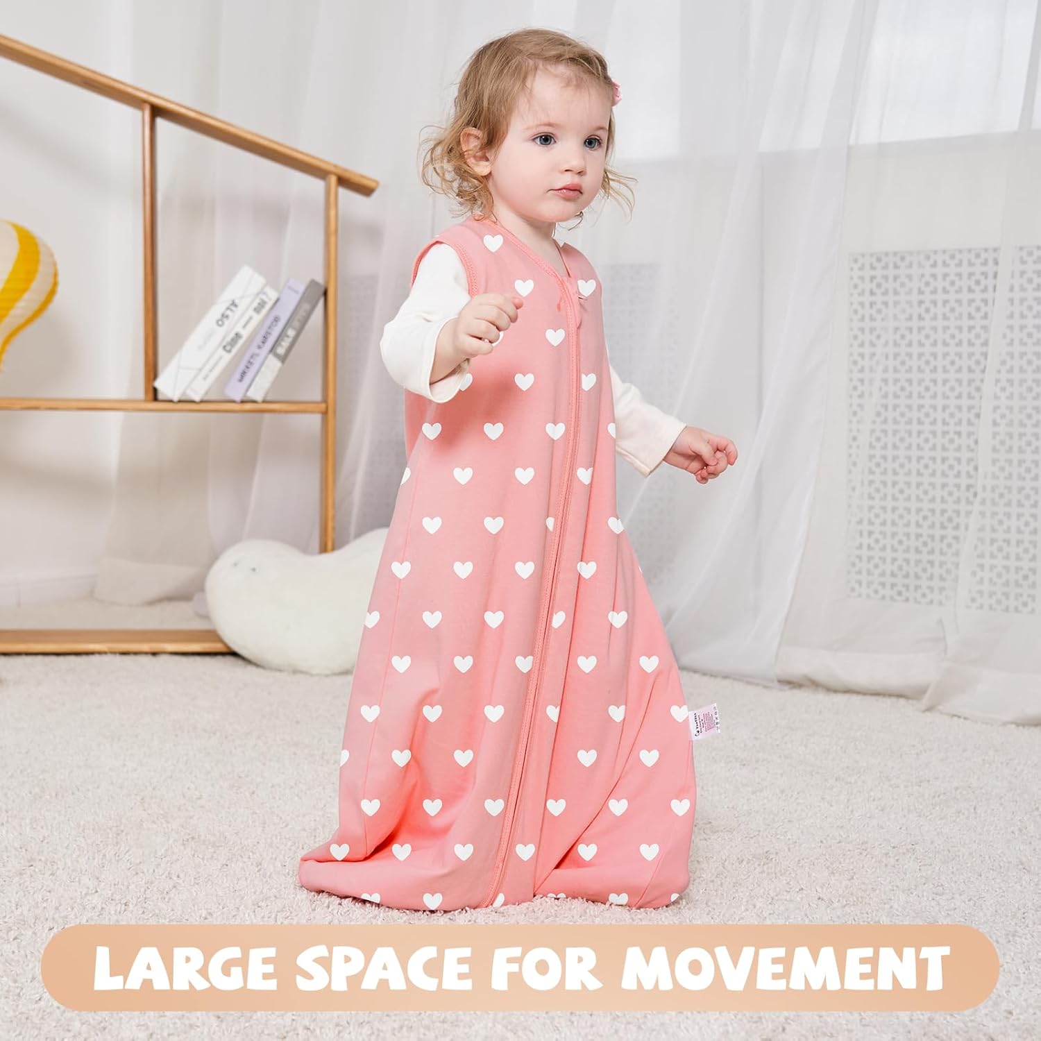Yoofoss Baby Sleep Sack - 100% Organic Cotton Wearable Blanket | Lightweight 2-Way Zipper, 0-6 Months