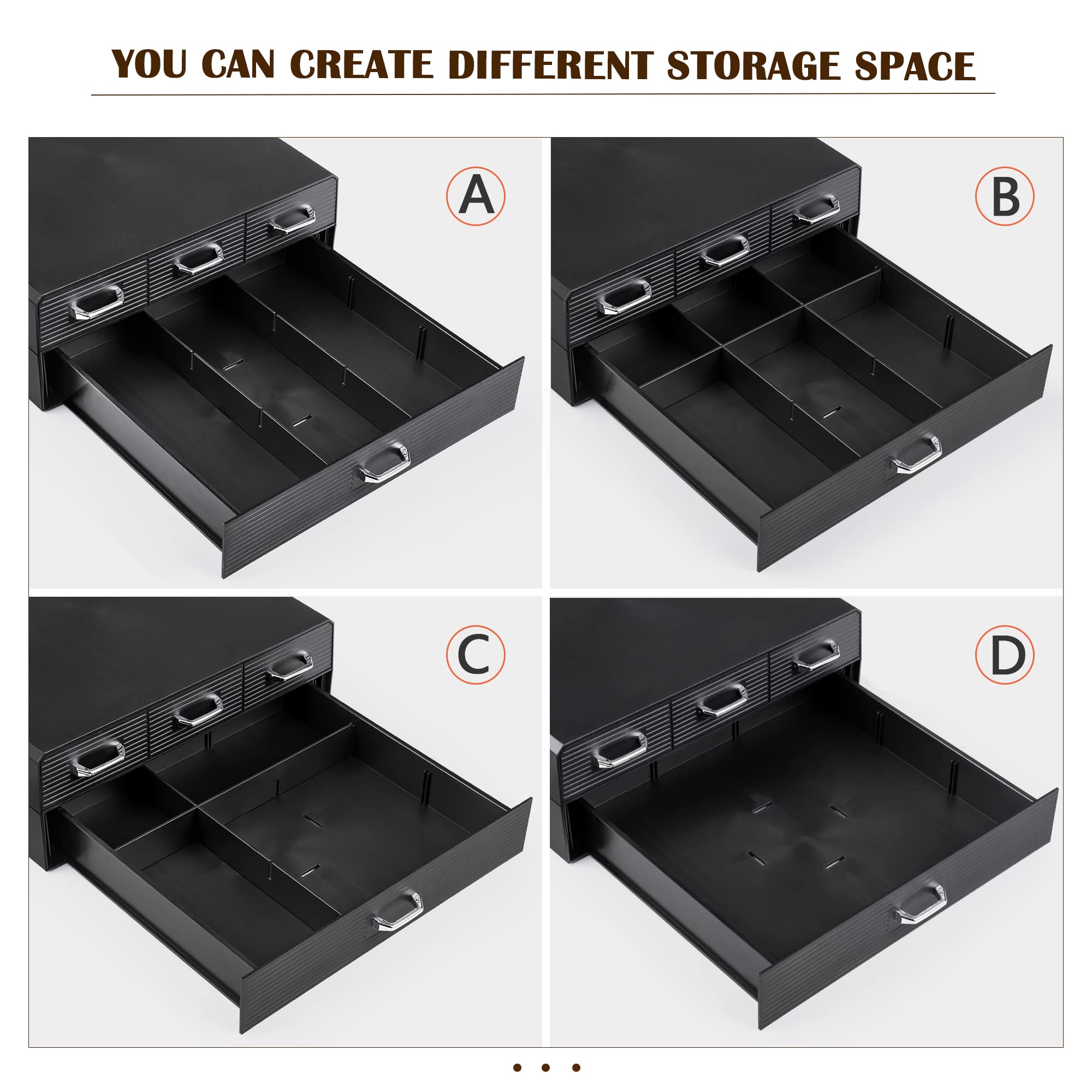 SZQINJI Coffee Pod Organizer 72/96 Pods Coffee Capsule Holder 2-Tier Coffee Pod Storage 4-Drawer Compact, Compatible with Keurig K-cup & Nespresso Capsule