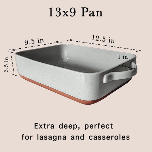 Mora 9x13in Deep Porcelain Baking Dish - Versatile Oven to Table & Freezer Safe Design