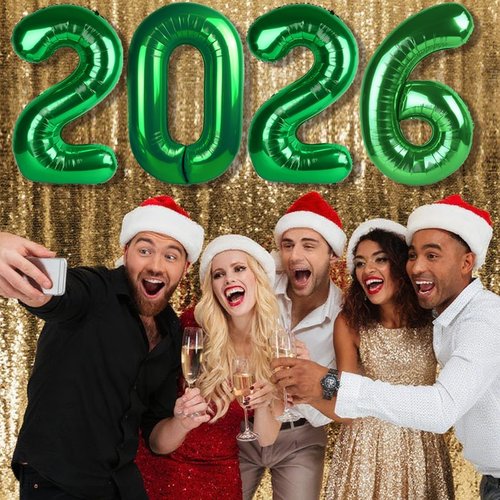 2026 Number Balloons by [Brand Name] - Dark Green 40 Inch Party Decorations for New Year's & Graduation