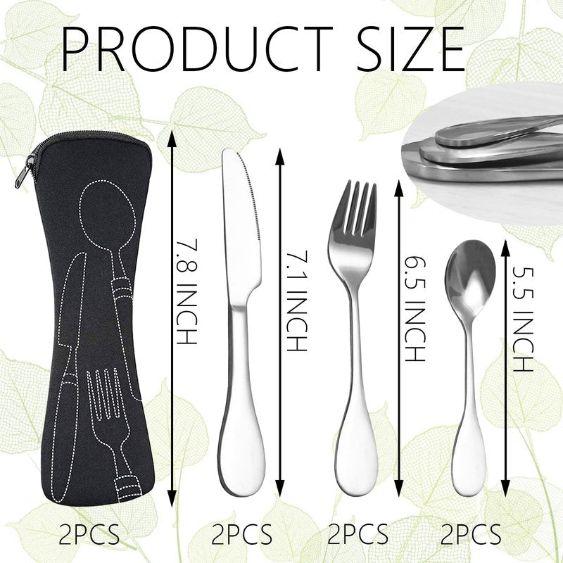8 PCS Bariatric Plates for Portion Control Eating Portion Management Control Flatware Weight Loss Silverware Serving Spoons Forks Knives with Fabric Storage Bags
