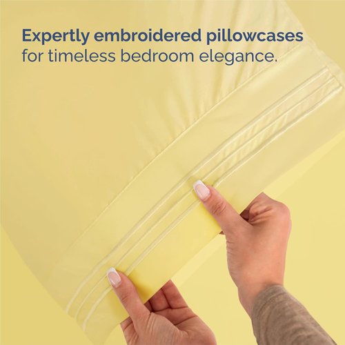 King Size 4 Piece Sheet Set - Ultra-Soft Cooling Bed Sheets | Hotel Luxury Bedding - Deep Pockets - Yellow