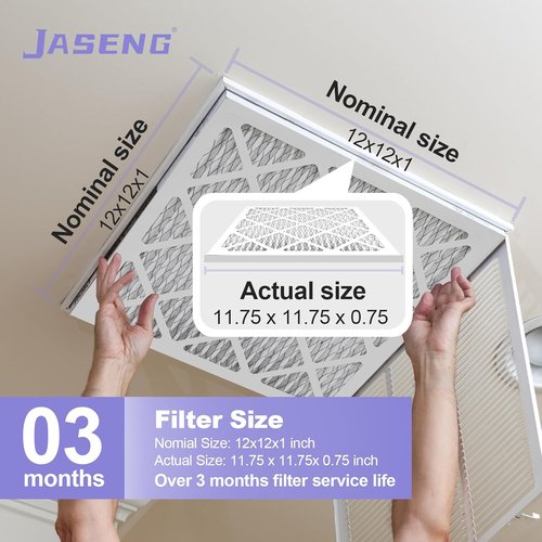 MERV 11 Air Filters by [Brand Name] - 12x12x1 HVAC Replacement Filters | 6 Pack, High Efficiency Filtering