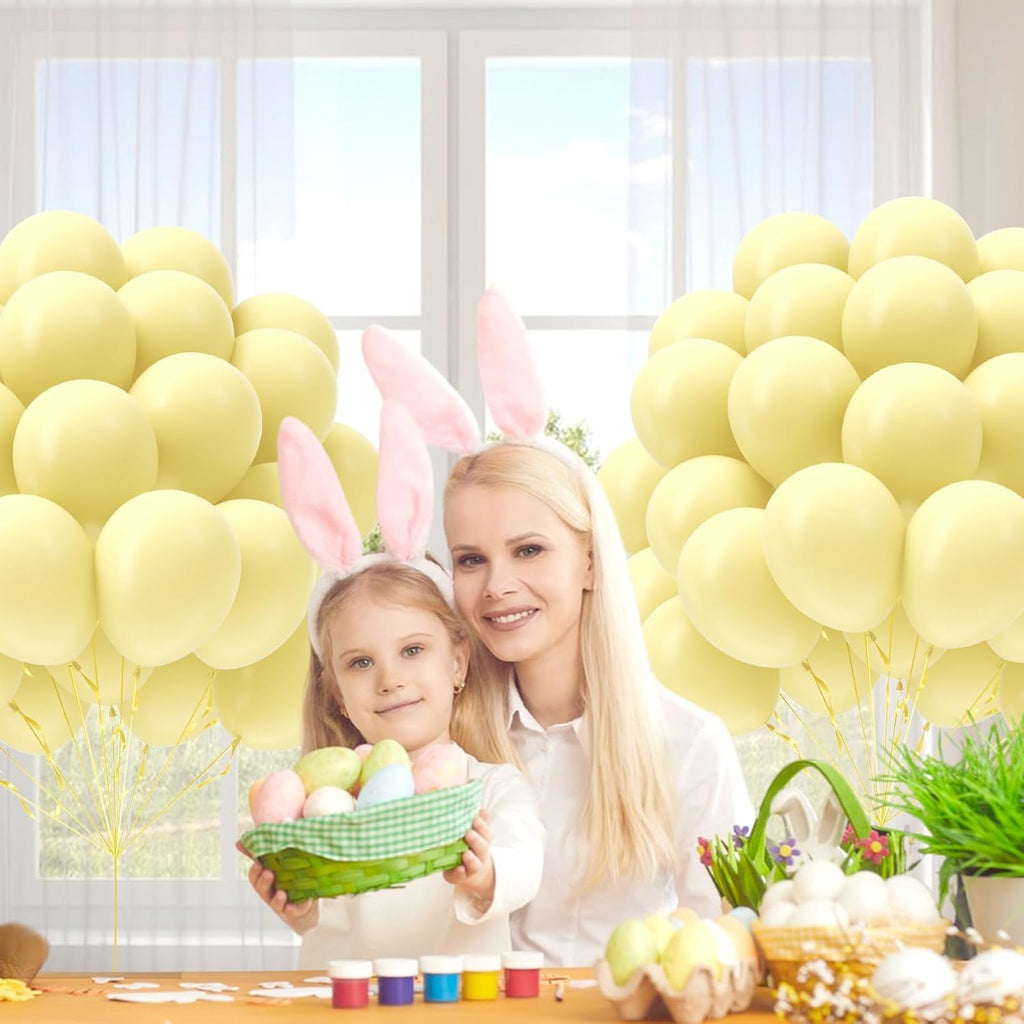 Pastel Yellow Balloons - 12-Inch Light Yellow Latex Balloons | 50-Pack for Gender Reveal & Baby Shower Decorations