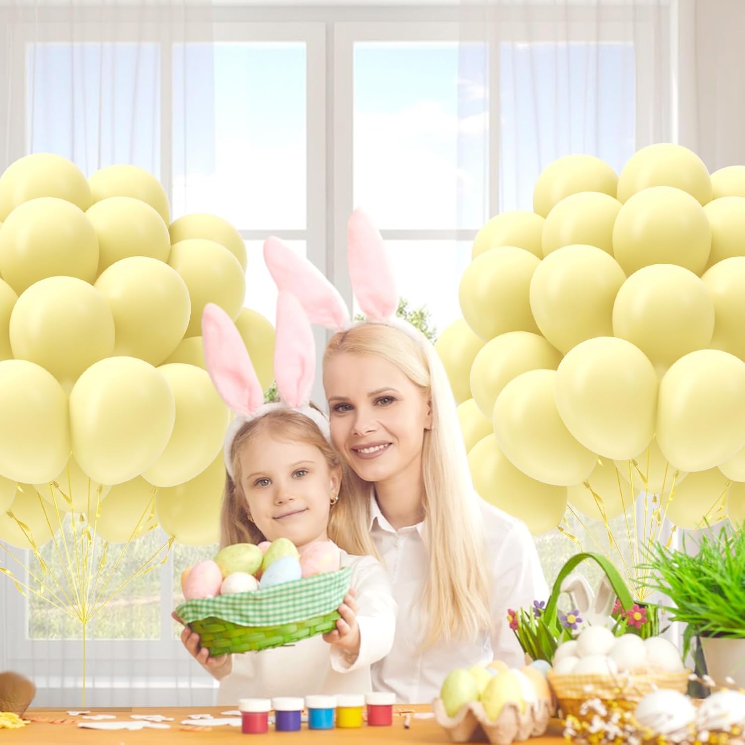Pastel Yellow Balloons - 12-Inch Light Yellow Latex Balloons | 50-Pack for Gender Reveal & Baby Shower Decorations