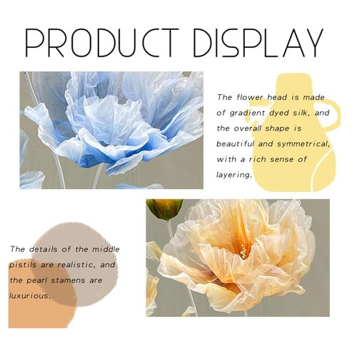 BIEJUJX Artificial Silk Flower Decoration, Large Fake Flower with Standing Stems and Base,Giant Flowers 5.5Ft for Wedding Background Decor, Shop Window Display,Photography Props, Banquet (Purple)