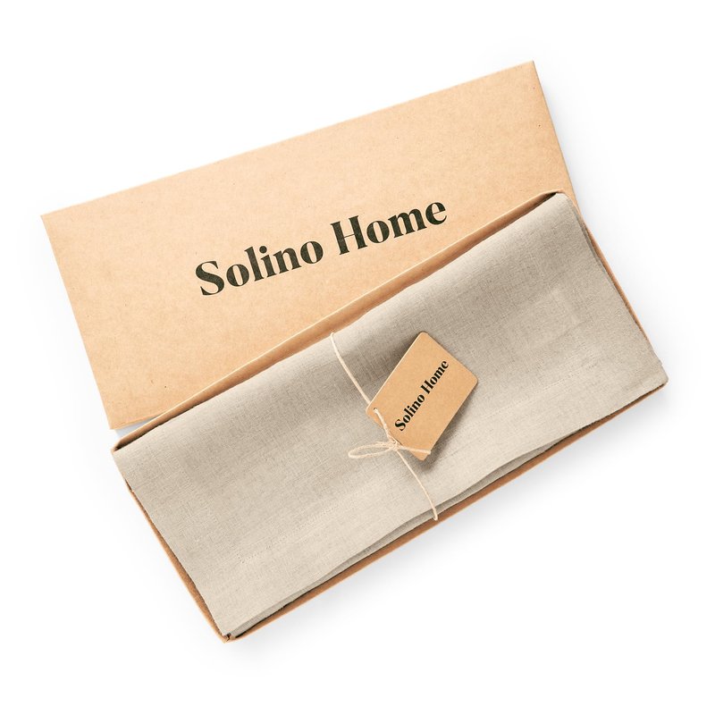 Solino Home Linen Table Runner 36 Inches - 100% Pure Linen Flax Table Runner 14 x 36 Inch Ideal for Dresser and Coffee Tables - Spring, Summer, Mothers Day - Sonoma