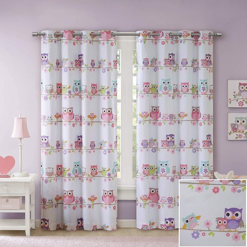 Mi Zone Kids Wise Wendy Blackout Curtain For Bedroom, Casual Grommet Red Window Curtain For Living Room Family Room For Kids, Novelty Valance Black Out, Single Panel, 50x84",Pink