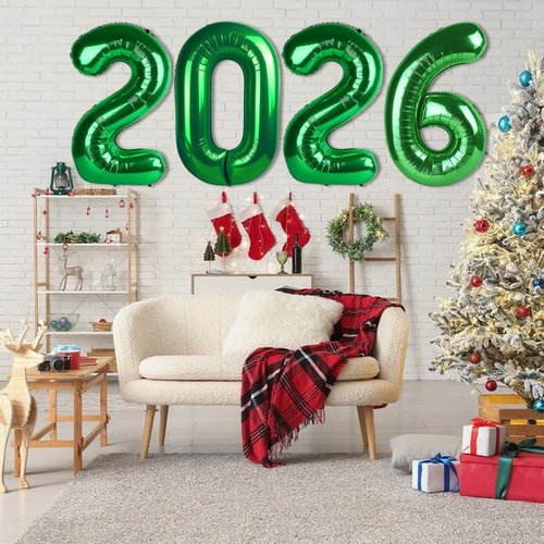 2026 Number Balloons by [Brand Name] - Dark Green 40 Inch Party Decorations for New Year's & Graduation