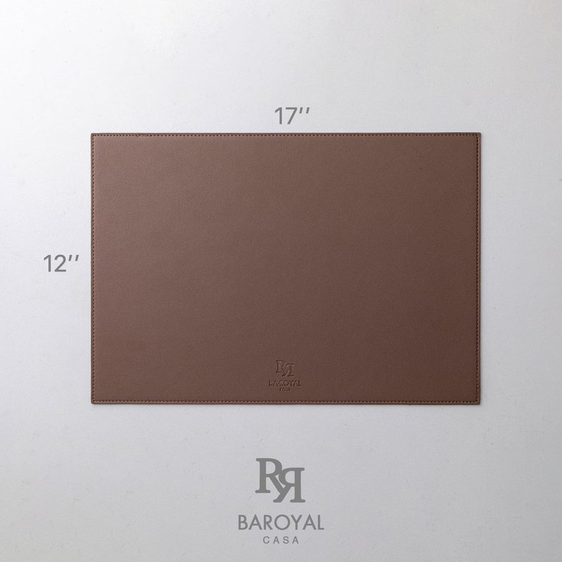 Baroyal Faux Leather Placemats Set of 4 Vinyl Washable Wipeable Table Mats for Kitchen Dining Table Heat Resistant Waterproof Modern Indoor/Outdoor Placemats Non-Slip Easy Clean Place Mats (Chocolat)