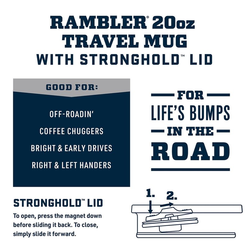 YETI Rambler 20 oz Travel Mug, Stainless Steel, Vacuum Insulated with Stronghold Lid, Cape Taupe