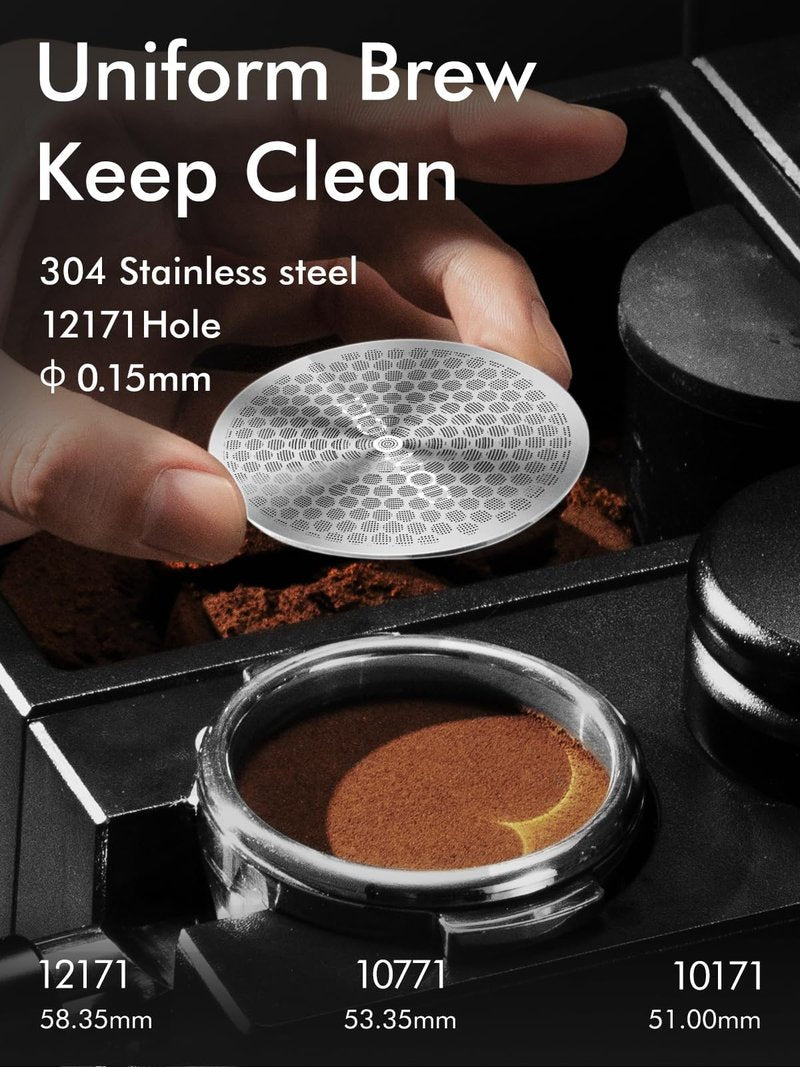 Dioomod 53.3mm Espresso Puck Screen, 0.9mm 150μm Ultra Thin Coffee Espresso Filter Screen - Mesh Reusable Filter for Espresso Portafilter Filter Basket 54mm
