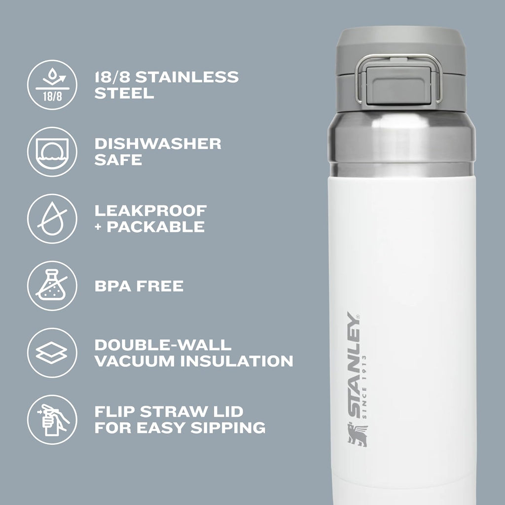 Stanley Quick Flip GO Water Bottle 24 oz - Insulated, Leakproof & Packable for Travel | BPA-Free Pomelo