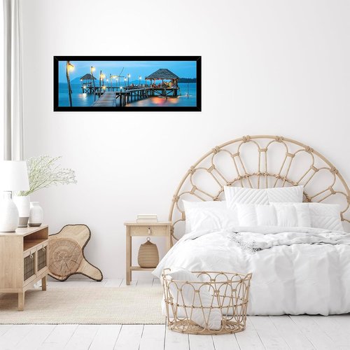 JCJMY 13.5x40 Black Picture Frame - Versatile Wall Gallery Frame for Horizontal & Vertical Photos
