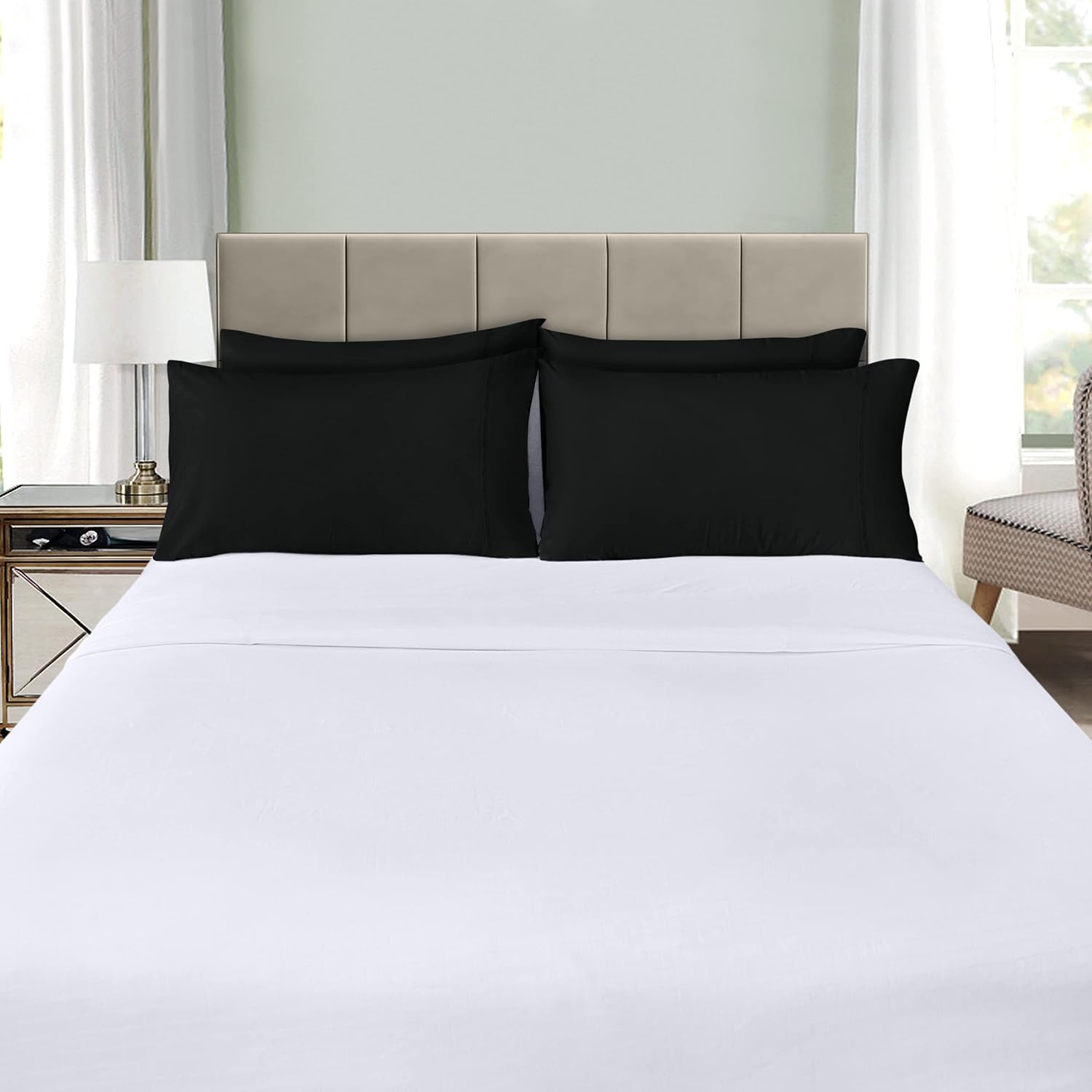 Utopia Bedding Queen Pillow Cases - Soft Brushed Microfiber - 12 Pack, Fade Resistant | 20 x 30 Inches, Black