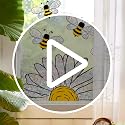 5-Piece Bee & Sunflower Double-Sided Window Clings - Reusable Glass Decals