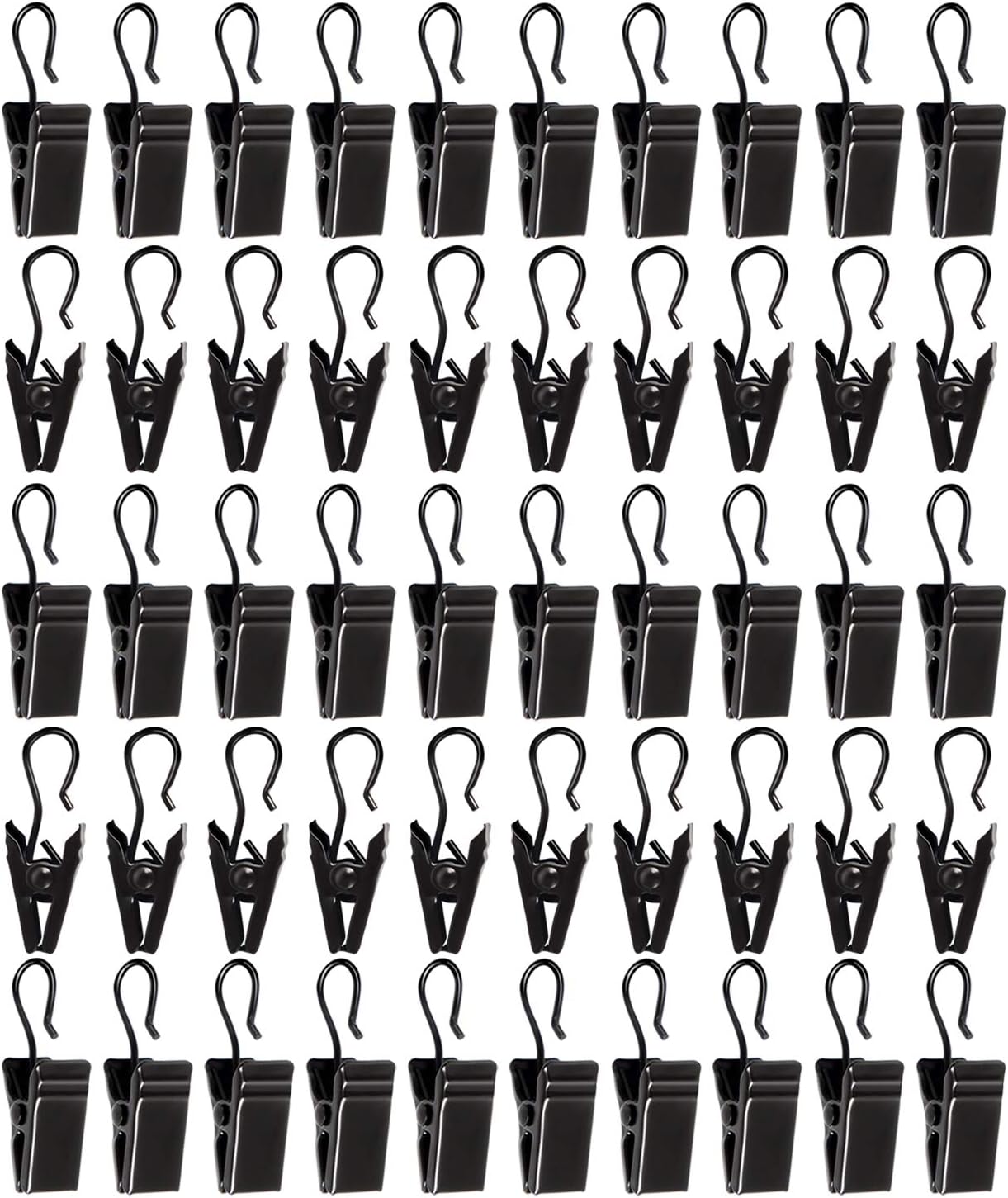 Skiennix 50pcs Stainless Steel Awning Light Curtain Clips - Durable Hooks for Tablecloths & Tents
