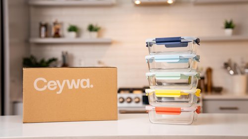 CEYWA 5-Pack 36oz Glass Food Storage Containers with Lids - Borosilicate Glass Meal Prep Container - Airtight, Leak-Proof Reusable Food Prep Containers, Microwave, Freezer, Oven Safe & BPA Free