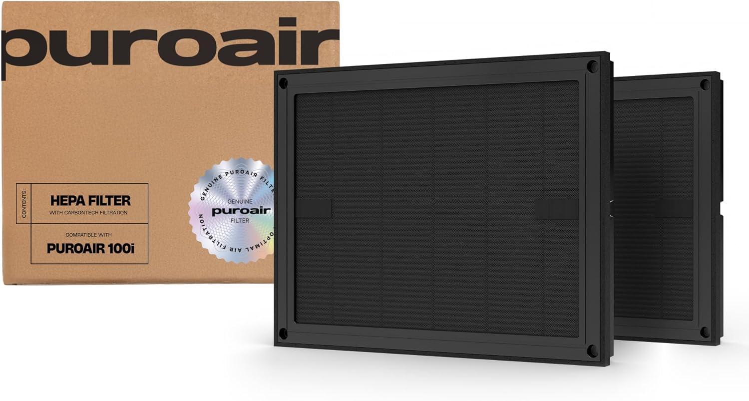 PuroAir HEPA Air Purifier Replacement Filter - 3-Layer CarbonTech Defense (2PK) for 100i Model
