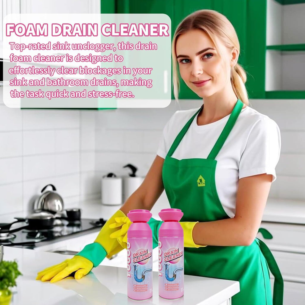 Yugou Foaming Drain Cleaner - Powerful Sink Deodorizer & Clog Remover | 2-Pack for Kitchen & Shower