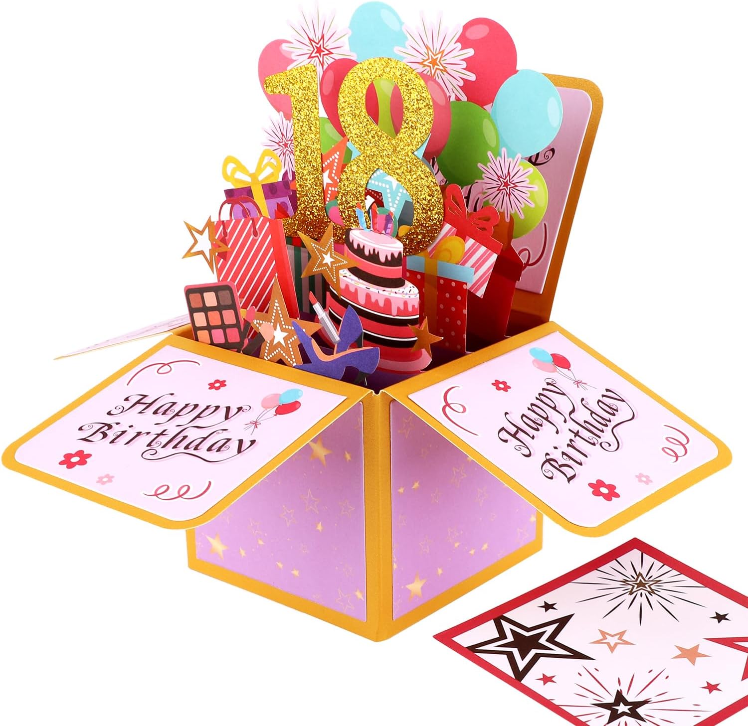 PEUTIER 3D Happy Birthday Pop-Up Card - Creative Design with Classic Envelope & Note for Men & Women