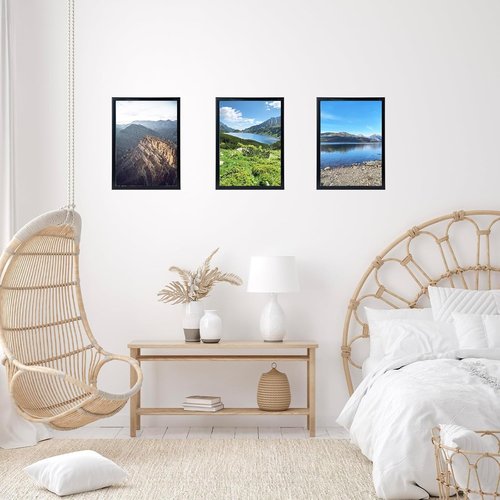 JCJMY 12x14 Black Picture Frame - Versatile Wall Mounting for Horizontal or Vertical Display