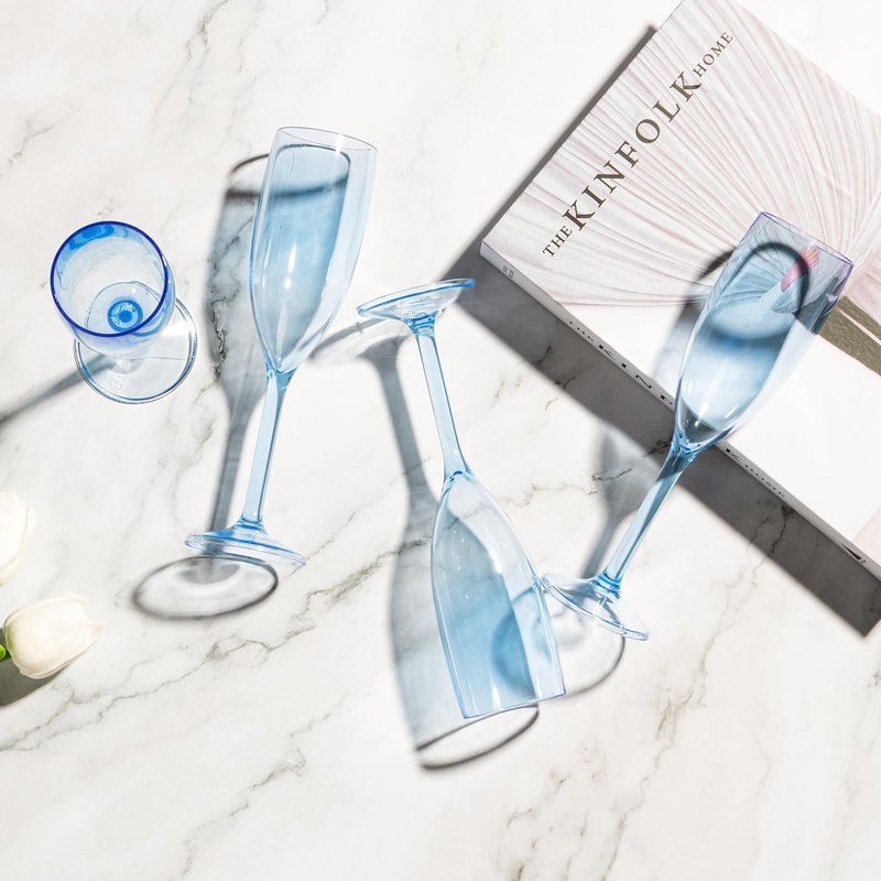 XUWAIDSGN 24 Pcs Reusable Champagne Flutes Plastic Wine Glasses Bulk Vintage Champagne Flutes Mimosa Bar Glasses Stemmed Drinking Cups 5.4OZ for Christmas Birthday Wedding Bride