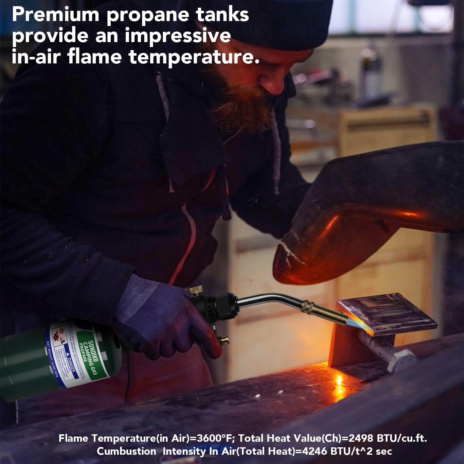 Sondiko Propane Tank - 2 Pack of High Purity 1LB Cylinders | DOT Compliant for Welding & Sous Vide