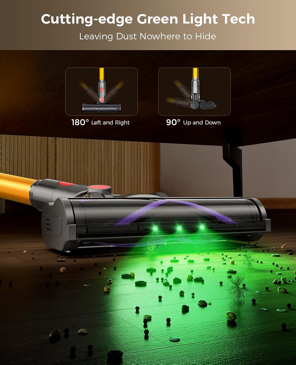 Skiennix Cordless Vacuum Cleaner - 450W 40KPA Lightweight Stick Vacuum with 45-Minute Runtime for Home Use | Ideal for Carpet, Pet Hair, Hardwood Floors