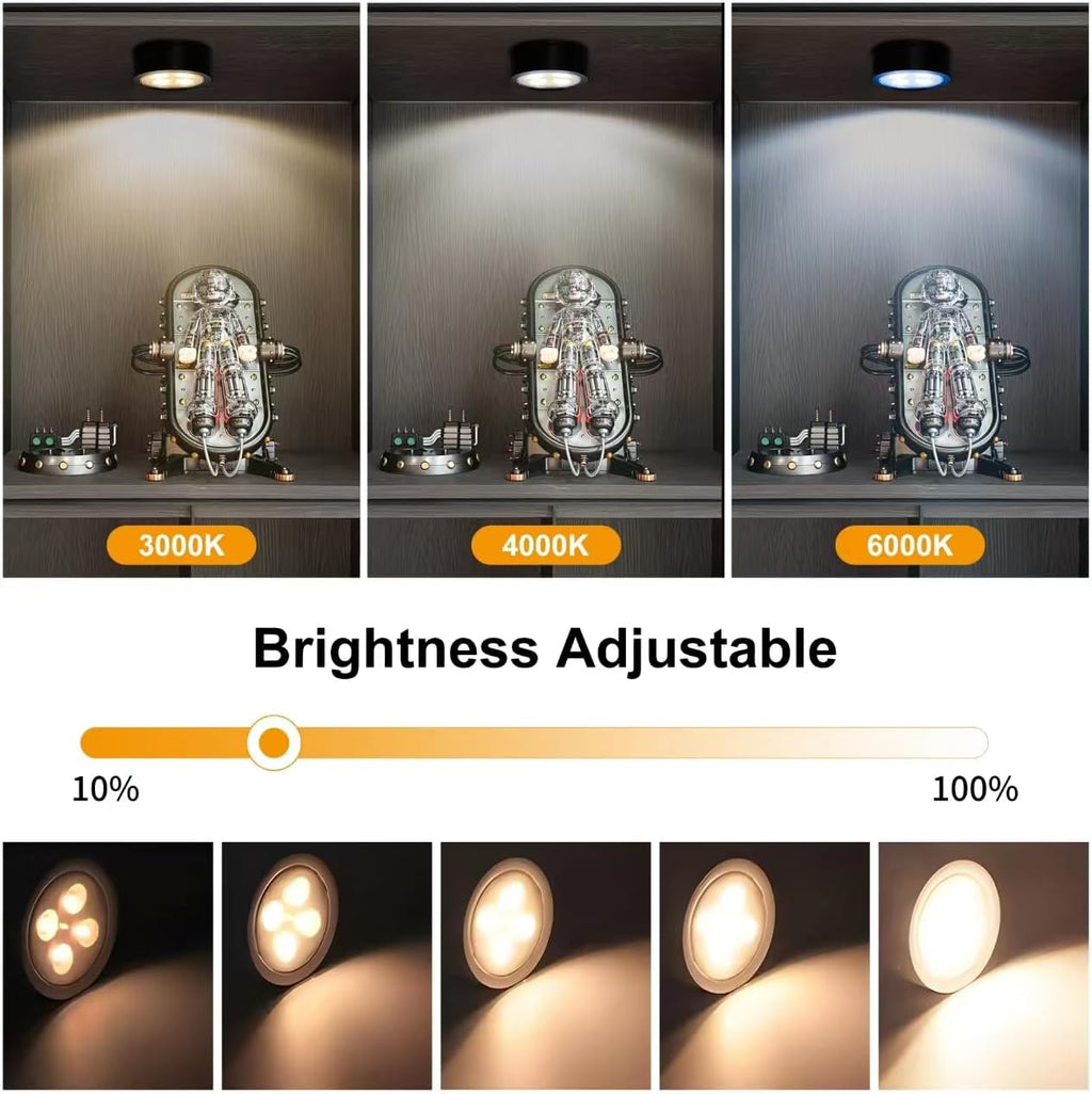 Skiennix 6-Pack Battery Operated Picture Light - Magnetic, Remote-Controlled, Dimmable Art Display | Ideal for Portraits & Frames