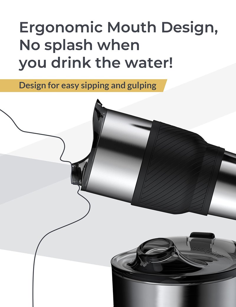 Fizzing.Cool Flipping Cup 100% Leakproof 32 oz Stainless Steel Vacuum Insulated Tumbler with Handle, Easy Clean Protein Shaker Bottle w/Screw Lid, Travel Mug