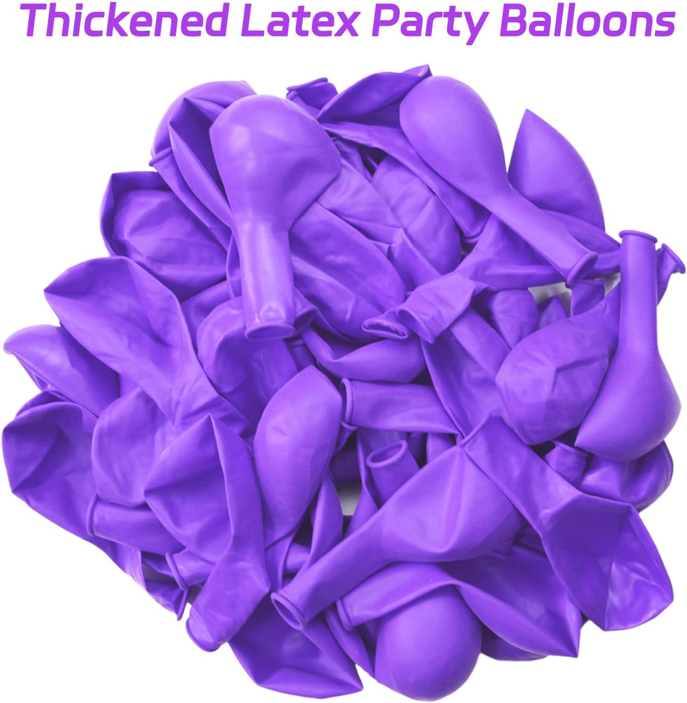 Purple Balloons 100 Pack - 12 Inch Thick Matte Latex Balloons for Halloween & Birthday Parties