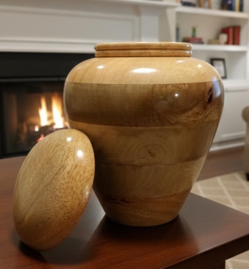 Handcrafted Wooden Urn for Adult Human Ashes with Velvet Bag Cremation Urns -Decorative Urns-Funeral Urns for Human Ashes-Elegant Cremation Urns-Medium Size up to 160 lbs