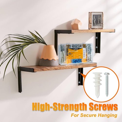 KURUI Drywall Anchors Kit - 350Pcs Assortment for Sheetrock & Concrete | 5 Sizes for Picture Hanging